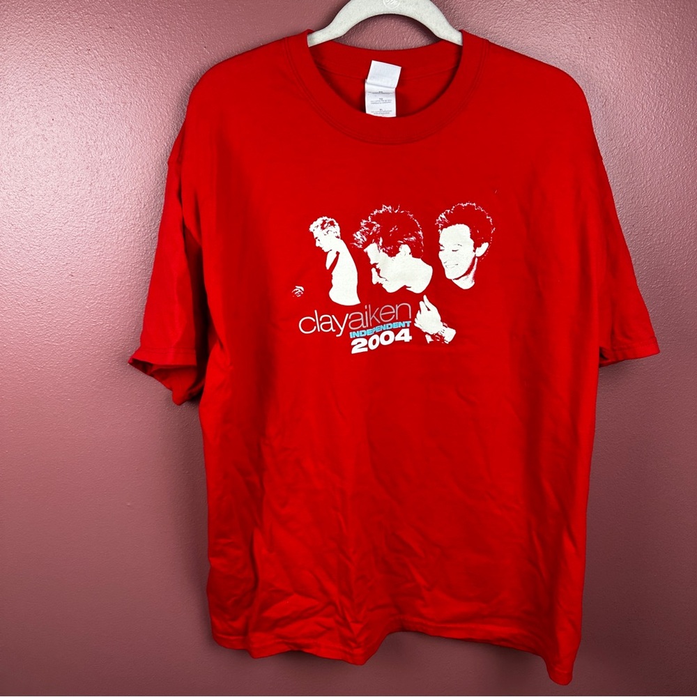 Clay Aiken Independent Tour 2004 Red Graphic T-Shirt Size XL